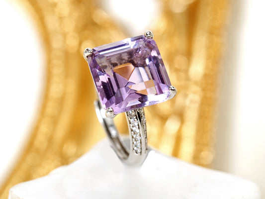 Four Prong Amethyst Ring