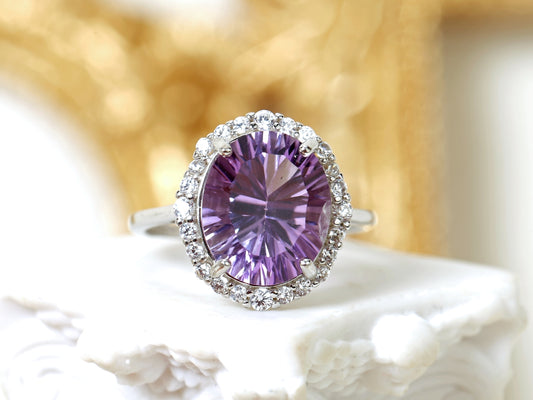 Sparkling Amethyst Cocktail Ring
