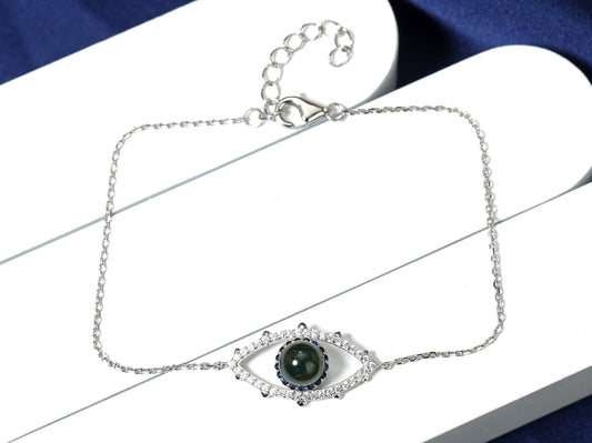 Luxe Blue Amber Protective Evil Eye Bracelet