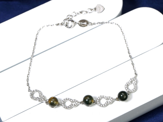 Luxury Dainty Blue Amber Openwork Gourd Bracelet