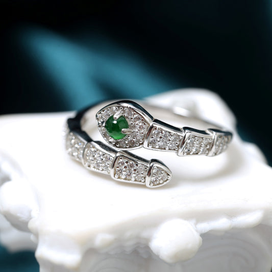 Emerald Eye Snake Ring