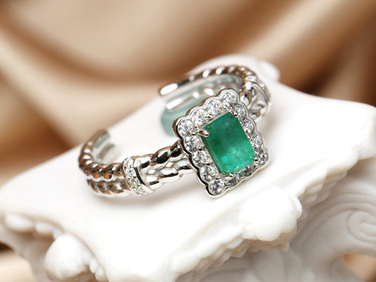 S925 Lab-Grown Emerald Ring