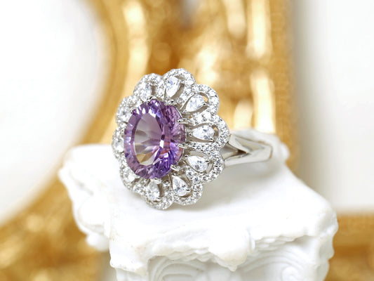 Amethyst Flower Ring