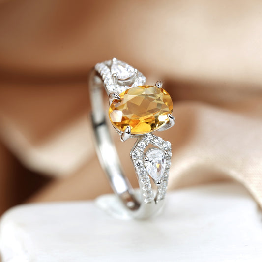 val Citrine Engagement Ring
