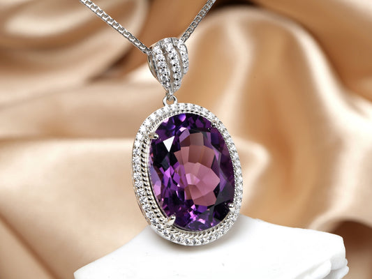 S925 Amethyst Pendant Necklace