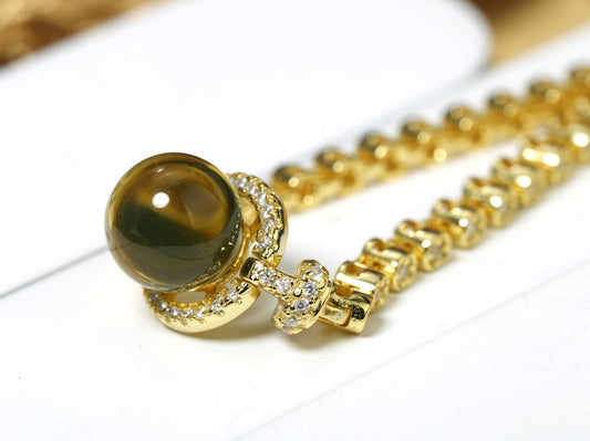 Gold Floral Amber Bracelet