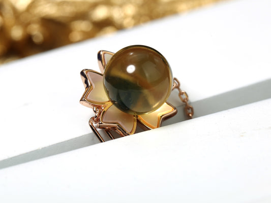 Blue Amber Rose Gold Bracelet