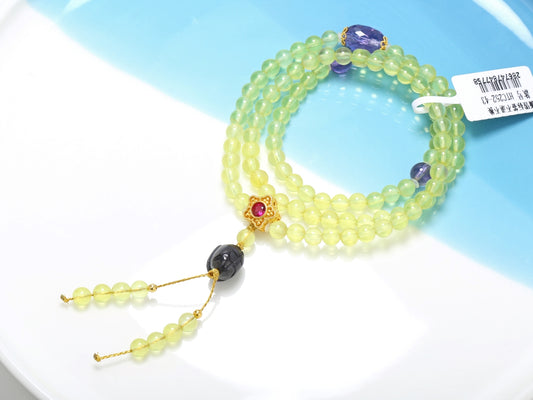 Infinite Bloom · Golden Prehnite Wrap Bracelet/Necklace