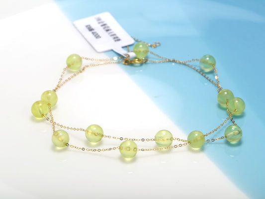 Starline Set · Golden Prehnite Necklace & Bracelet in 18K Gold
