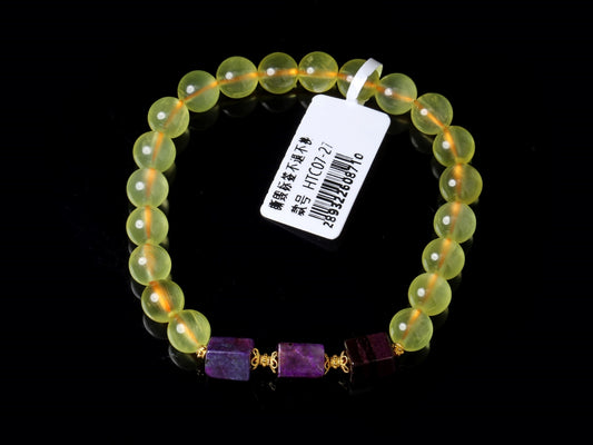 Balance Core · Golden Prehnite with Sugilite & 18K Gold Bracelet