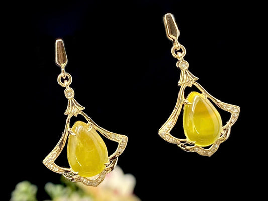 Aurora Drop Golden Prehnite Earrings – Vintage Filigree Edition