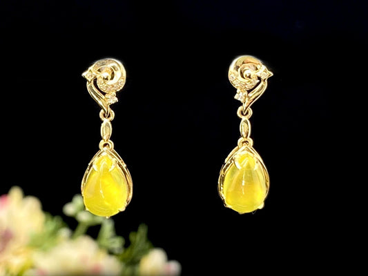 Melody Drop · Golden Prehnite Earrings