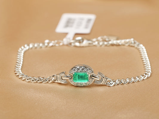 S925 Lab-Grown Emerald Bracelet