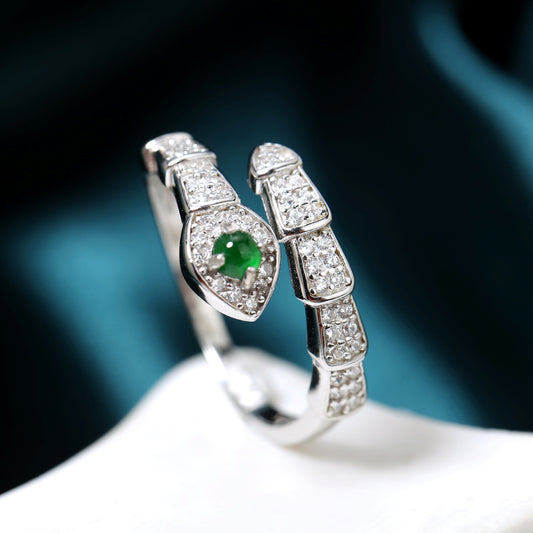 Emerald Eye Snake Ring