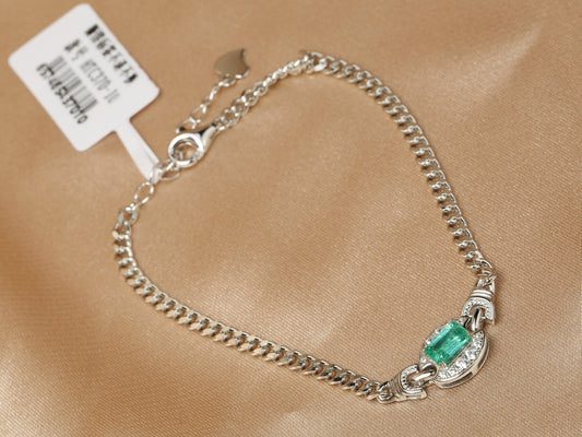 S925 Lab-Grown Emerald Bracelet