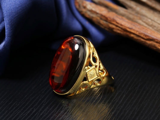 Crown Amber Ring