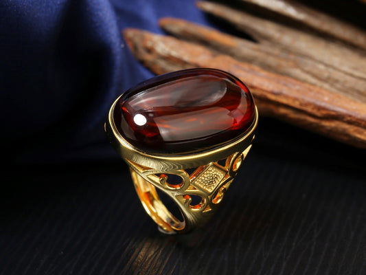 Crown Amber Ring