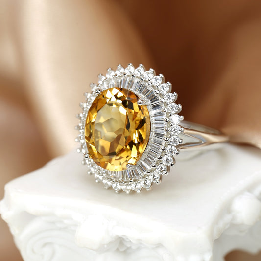 Sunshine Citrine Statement Ring