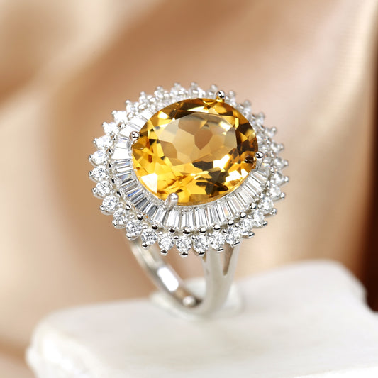 Sunshine Citrine Statement Ring
