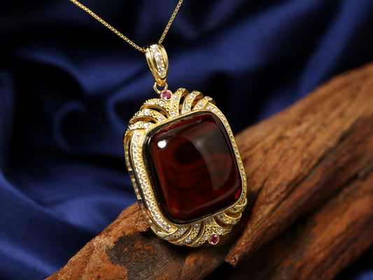 Square Amber Pendant