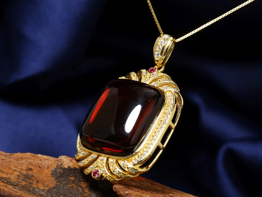 Square Amber Pendant