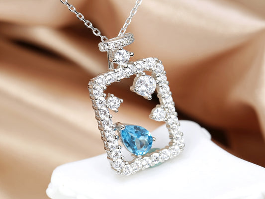 Blue Topaz Pendant Necklace