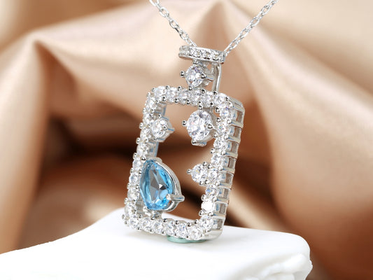 Blue Topaz Pendant Necklace