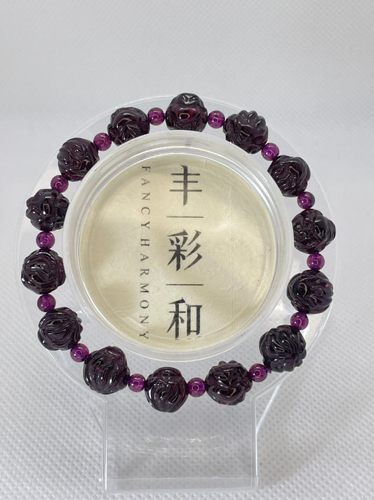 高品质紫牙乌手链 High-Quality Rhodolite Garnet