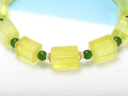 Verdant Geometry · Golden Prehnite Bracelet