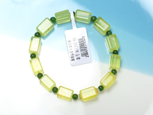 Verdant Geometry · Golden Prehnite Bracelet
