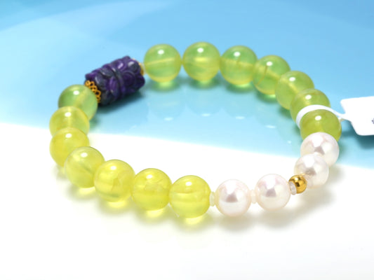 Soul Tranquil · Golden Prehnite & Sugilite Bracelet