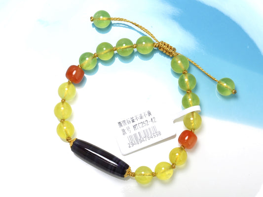 Trinity Guard · Prehnite, Agate & Sugilite Adjustable Bracelet