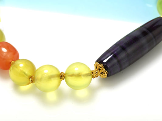 Trinity Guard · Prehnite, Agate & Sugilite Adjustable Bracelet