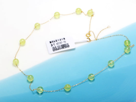 Starline Set · Golden Prehnite Necklace & Bracelet in 18K Gold