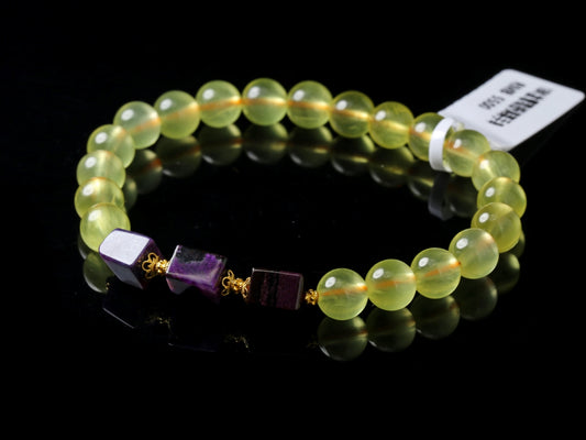 Balance Core · Golden Prehnite with Sugilite & 18K Gold Bracelet
